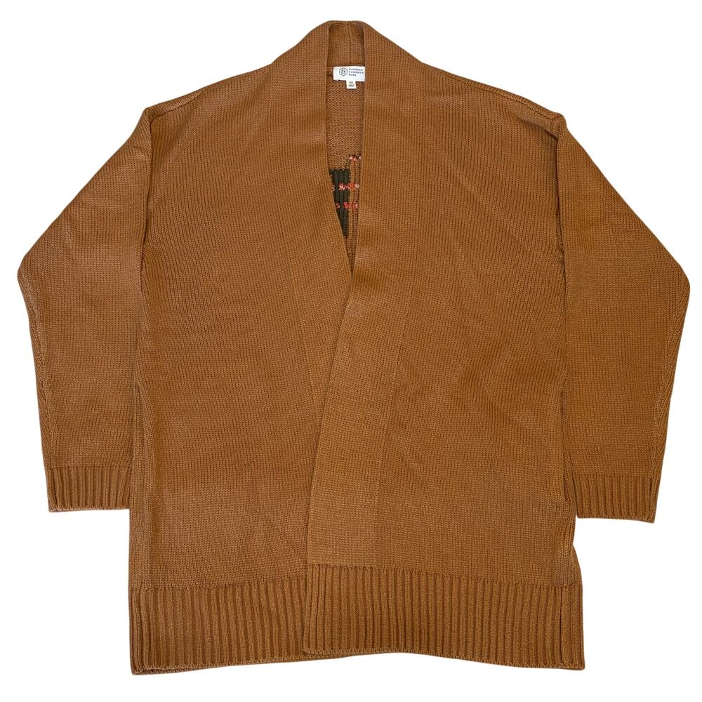 Candace Cameron Bure Cardigan Womens Medium Desert Ochre Sweater Knit Open Front